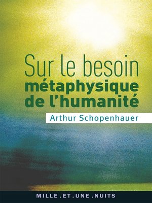 cover image of Sur le besoin métaphysique de l'humanité